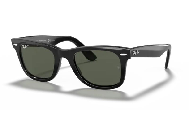 RAY-BAN WAYFARER 2140 BLACK POLARIZED -TRY ON
